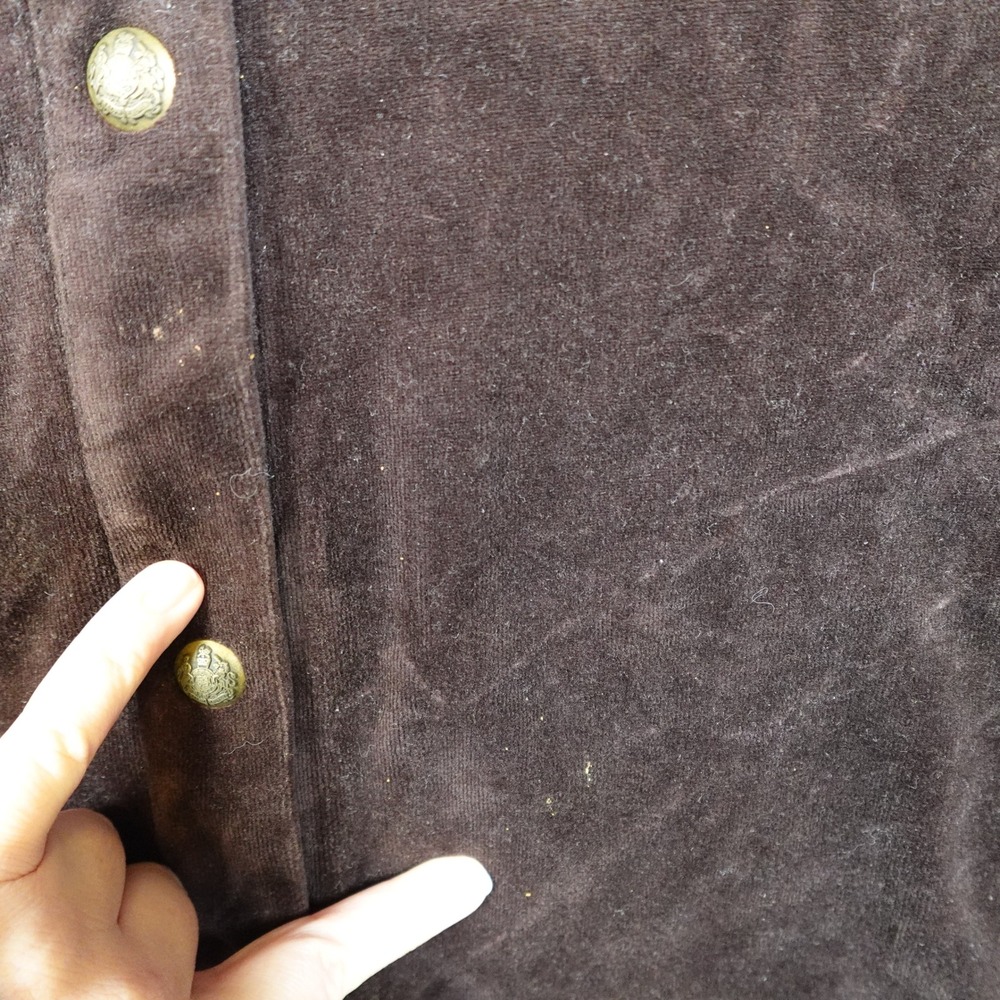 Ralph Lauren Jacket Womens 3X Velvet Velour Track Brown Full Zip Preppy - Picture 2 of 9